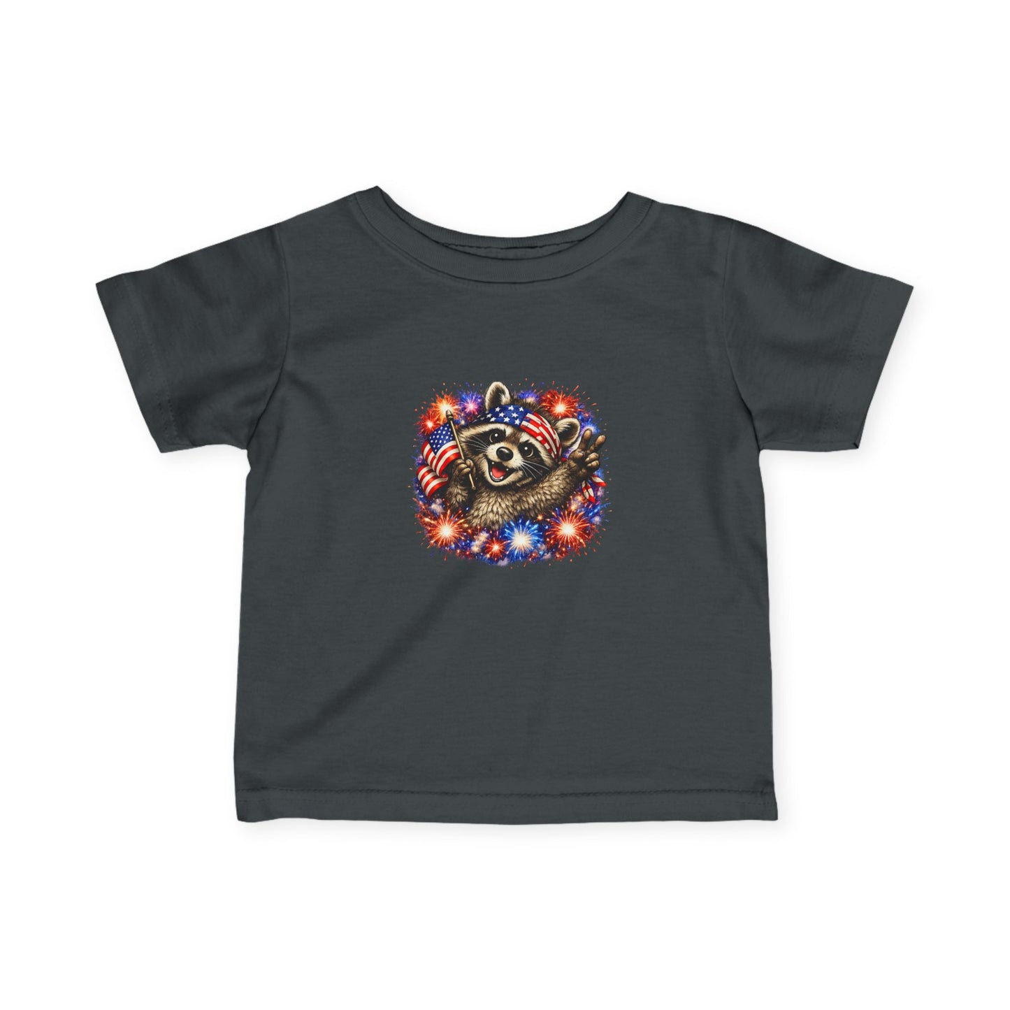 Infant Tee — Adorable 4th of July Raccoon —  Baby Shirt