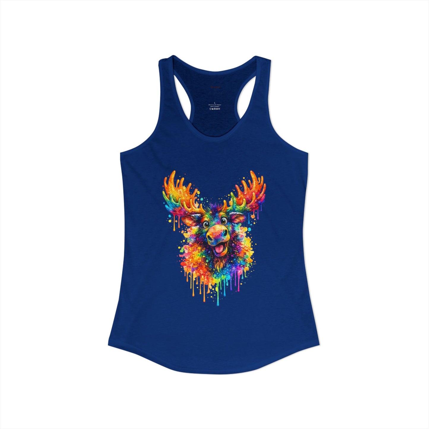 Watercolor Wildlife Moose Racerback Tank