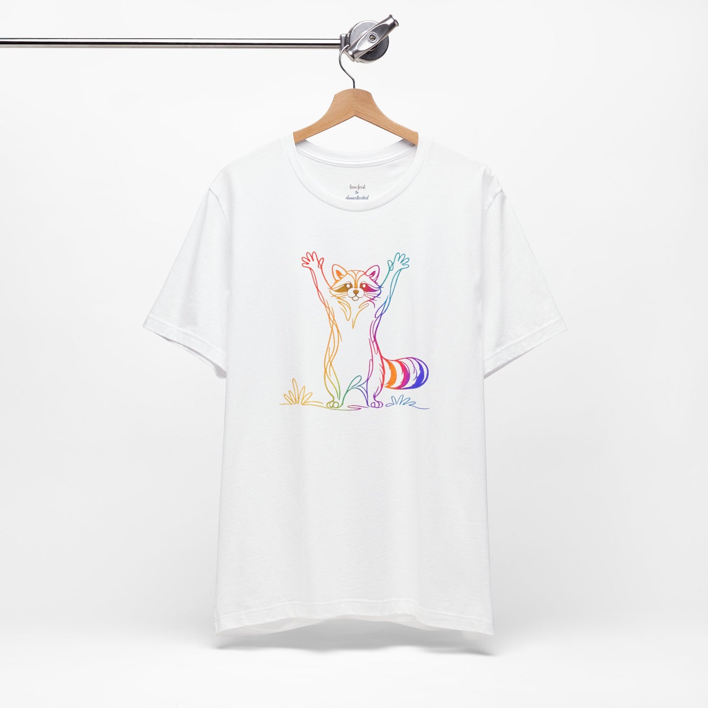 Raccoon Tee — Minimal Line Raccoon Scenic Graphic T-Shirt