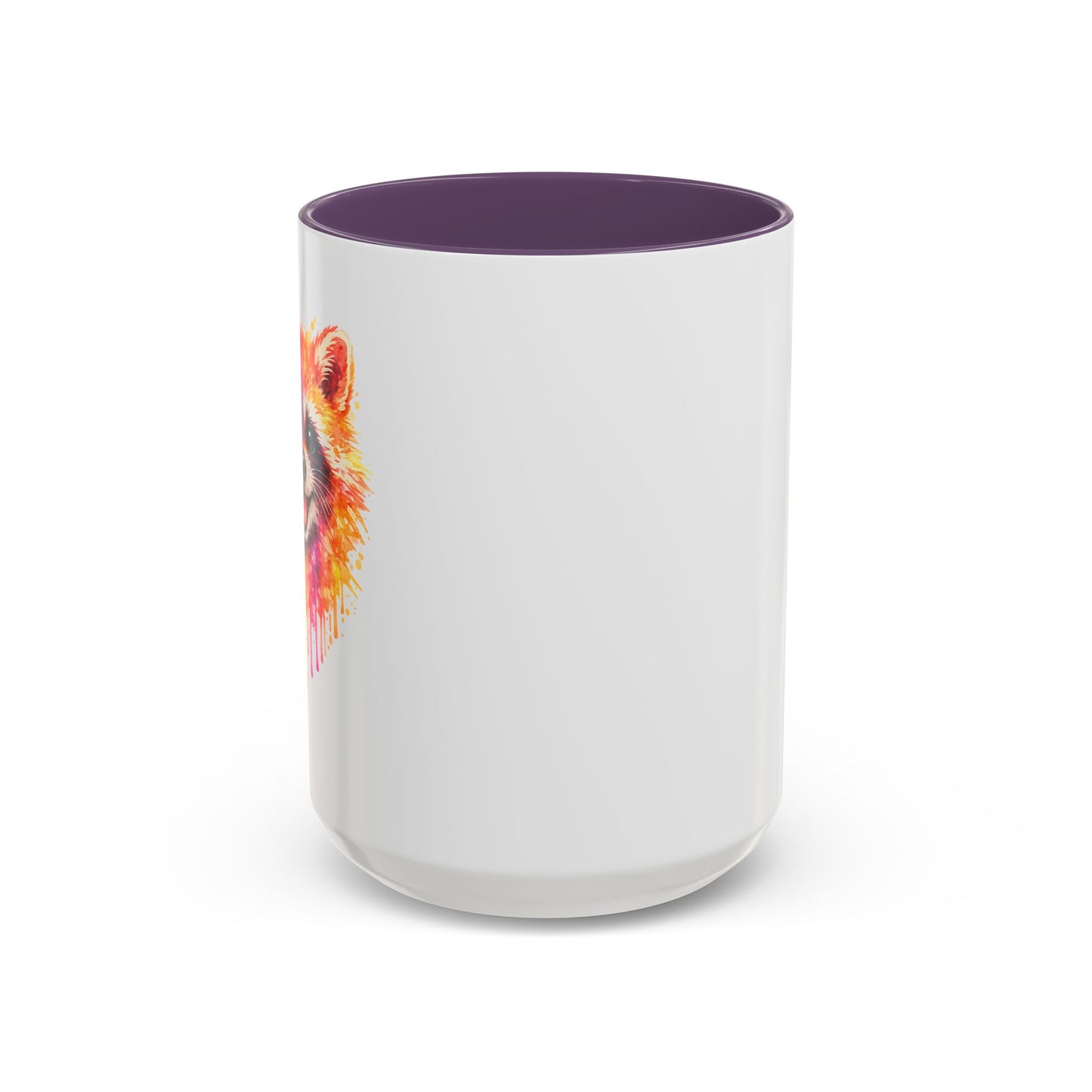 Cheerful Watercolor Raccoon Accent Coffee Mug