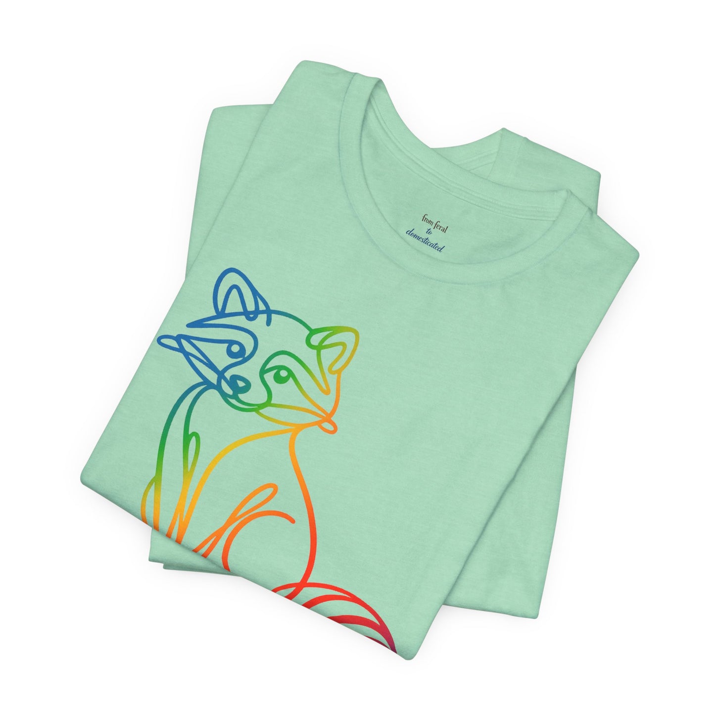 Raccoon Tee — Minimal Line Raccoon Scenic Graphic T-Shirt