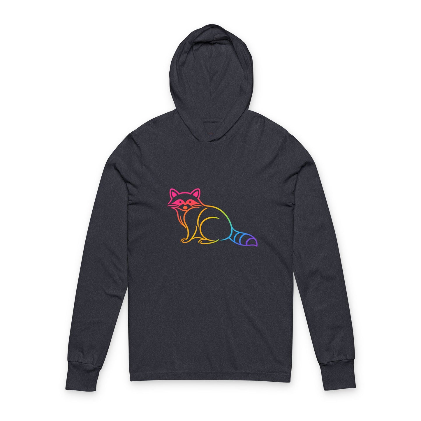 Continuous Line Art | Raccoon Hooded Long Sleeve Tee