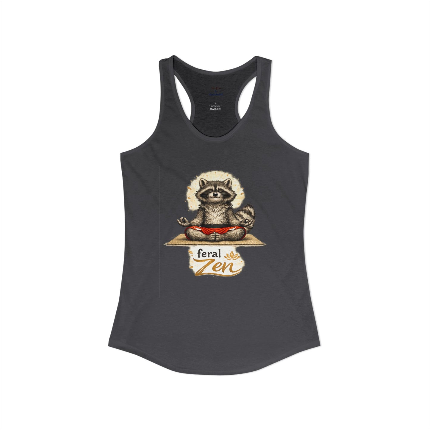 Feral Zen Raccoon Racerback Tank