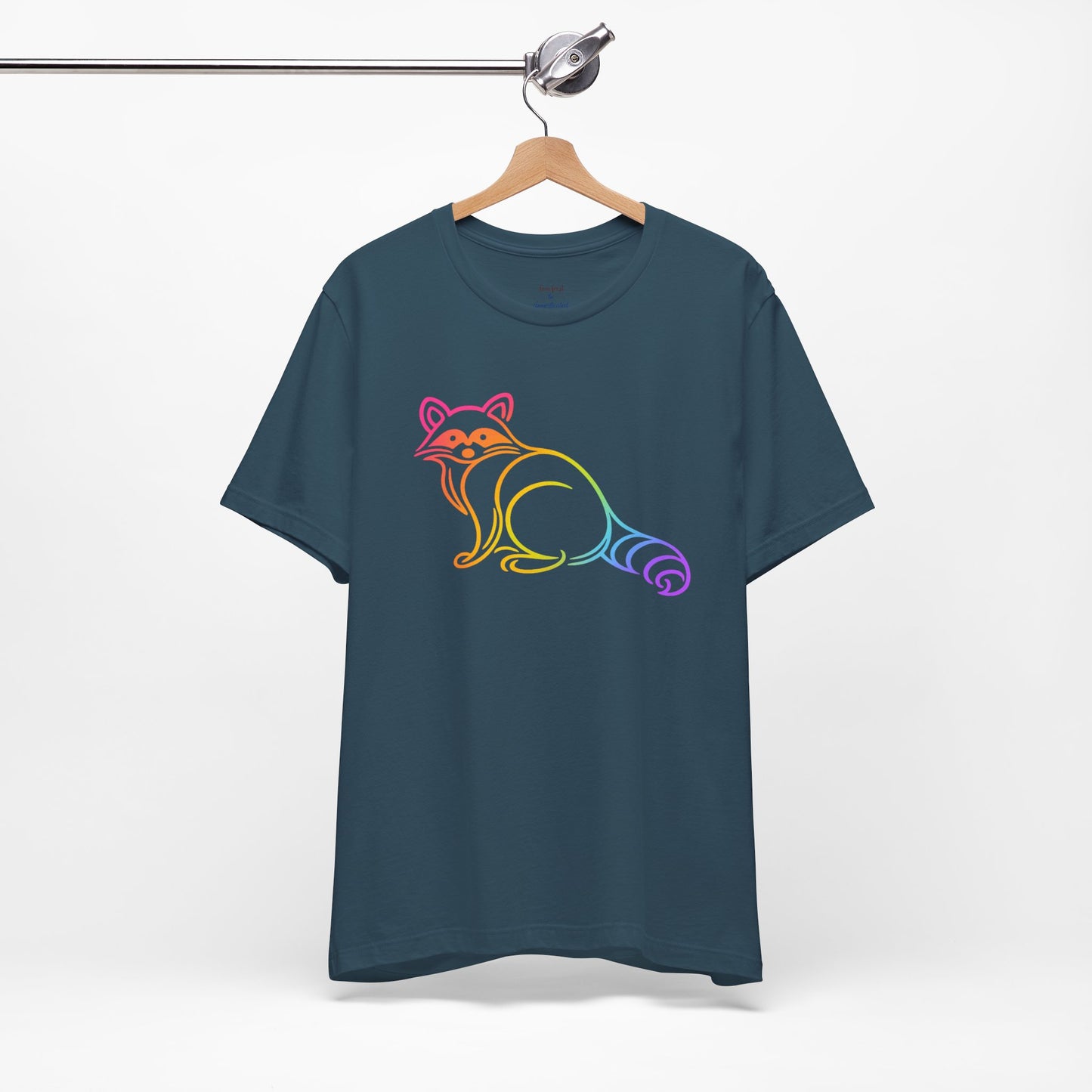 Rascal Raccoon Tee — Minimal Line Raccoon Scenic Graphic T-Shirt