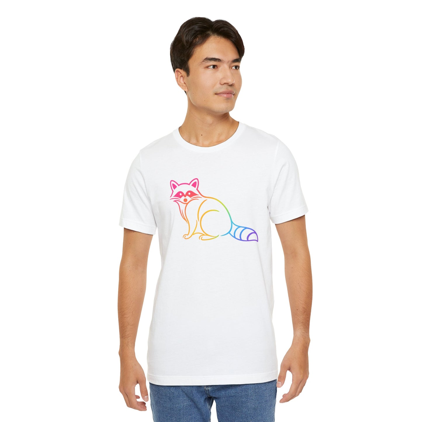 Raccoon Tee — Minimal Line Raccoon Scenic Graphic T-Shirt