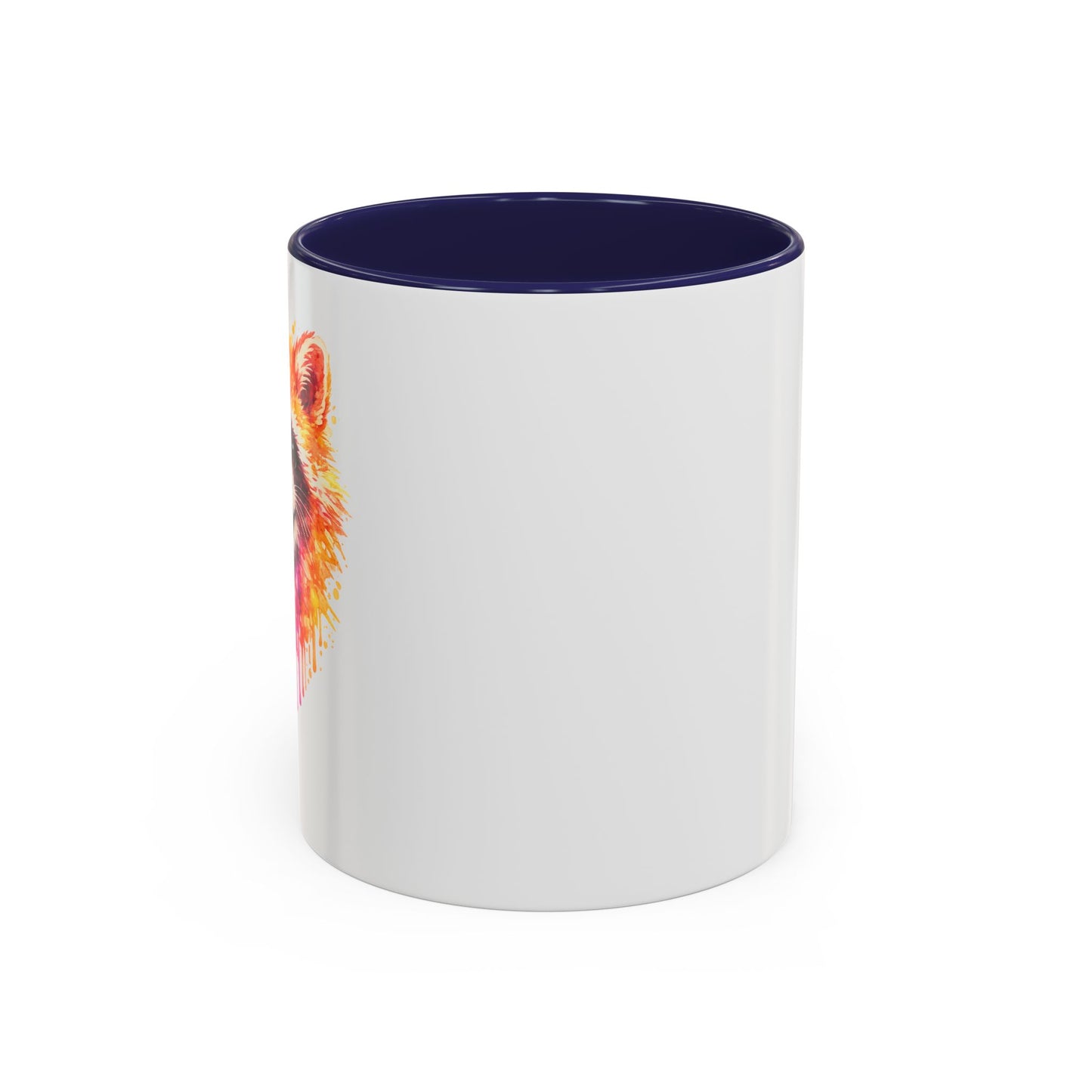 Cheerful Watercolor Raccoon Accent Coffee Mug