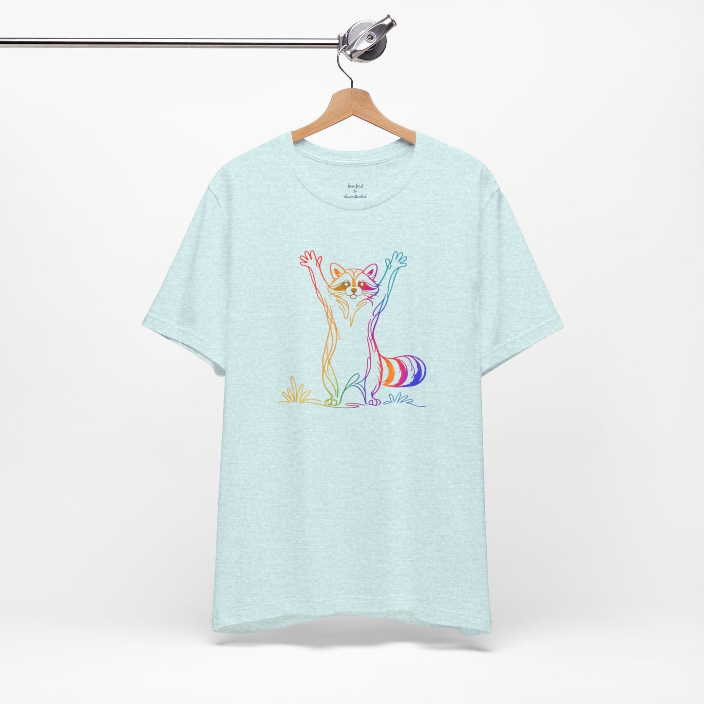 Raccoon Tee — Minimal Line Raccoon Scenic Graphic T-Shirt