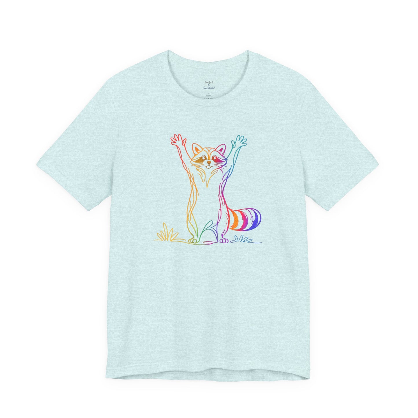 Raccoon Tee — Minimal Line Raccoon Scenic Graphic T-Shirt