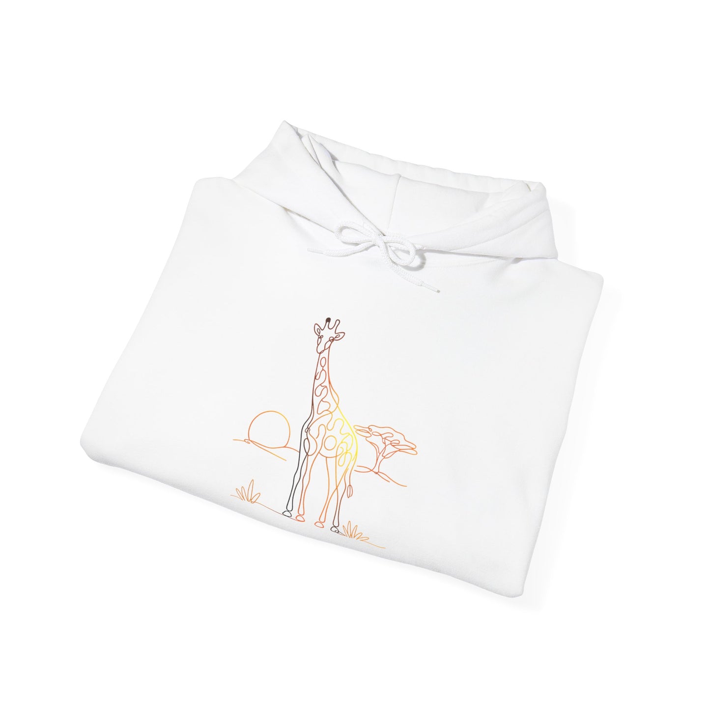 Giraffe Line Art Hoodie – Minimal Safari Illustration