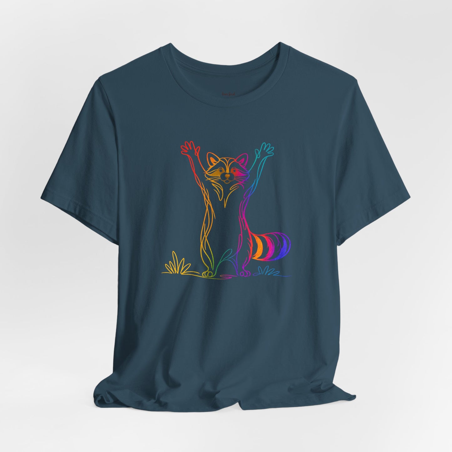 Raccoon Tee — Minimal Line Raccoon Scenic Graphic T-Shirt