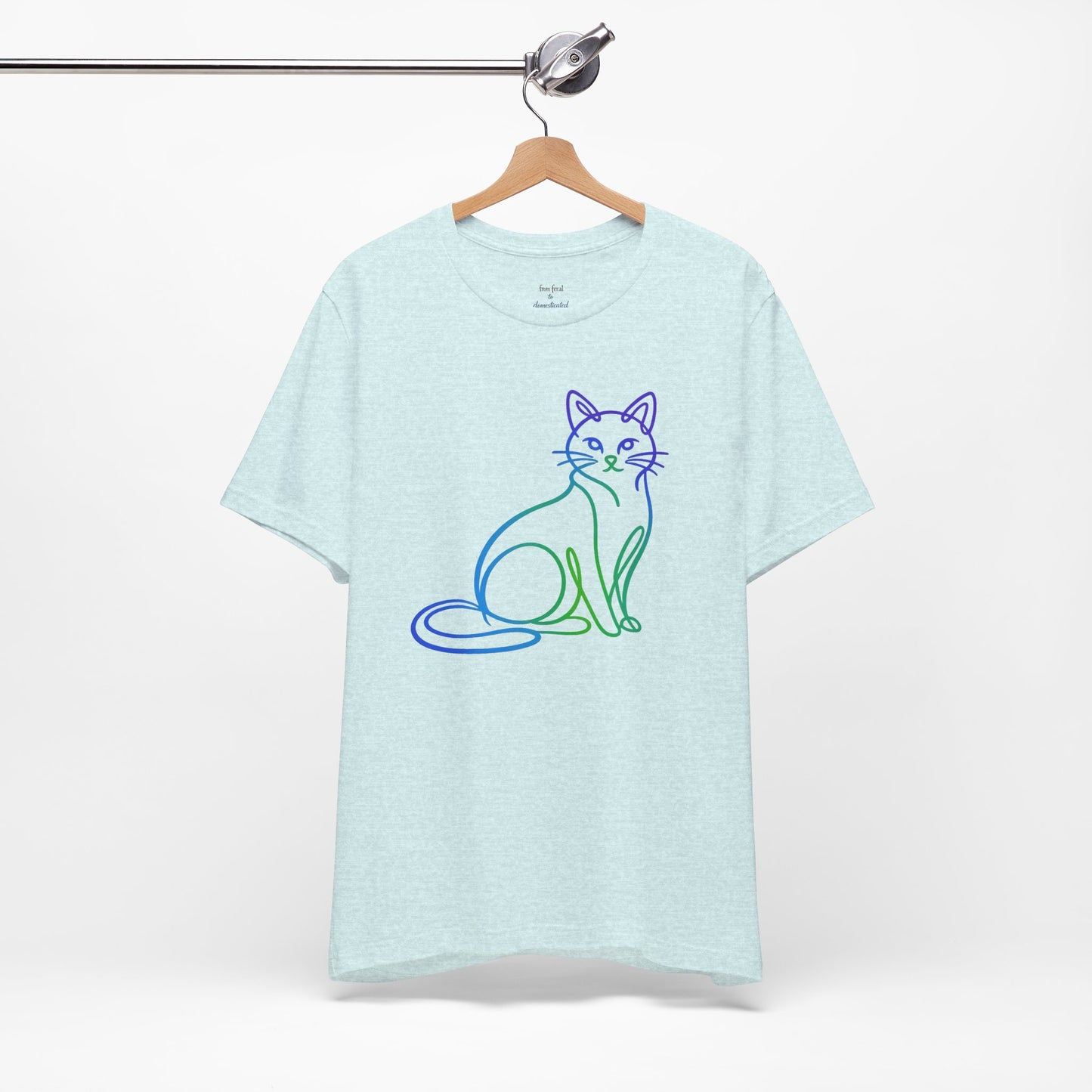 Colorful Line-Work Sitting Cat T-Shirt