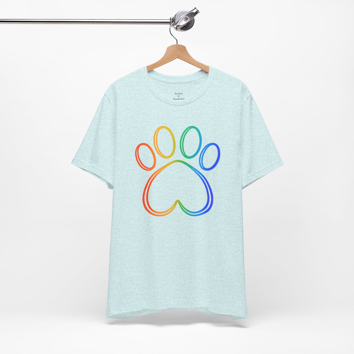 Heart/Paw Colorful Line-Work T-Shirt