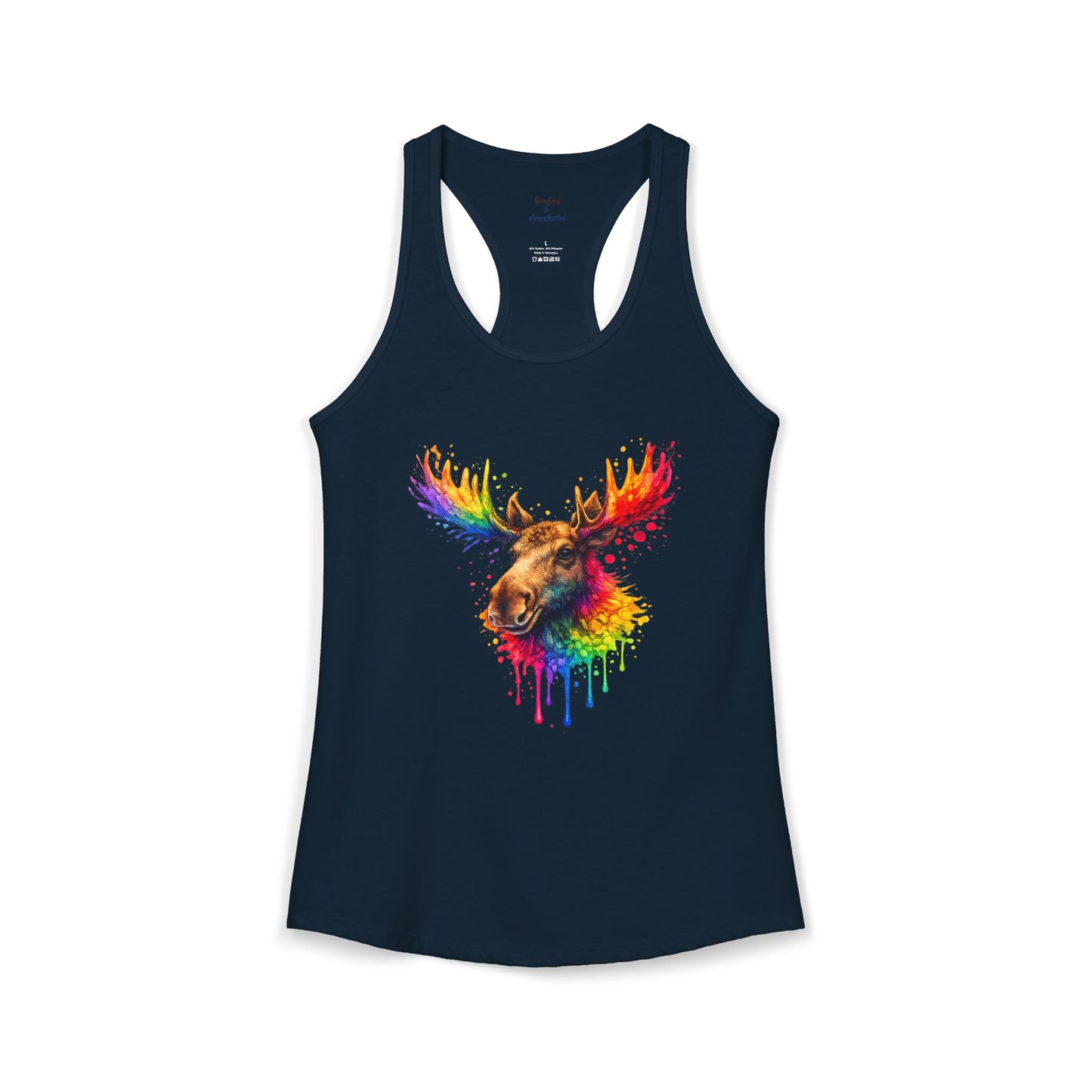 Watercolor Wildlife Moose Racerback Tank
