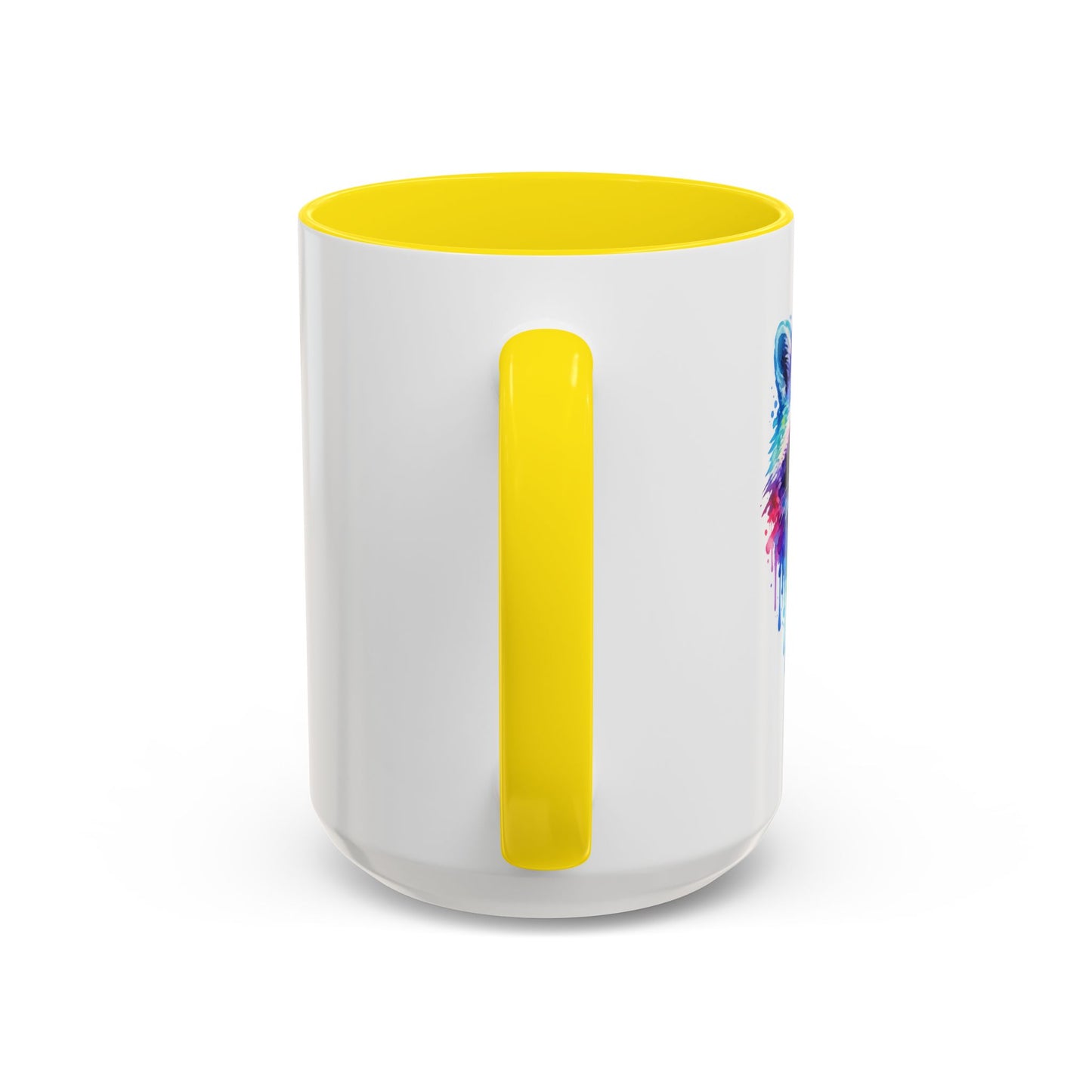 Cheerful Watercolor Raccoon Accent Coffee Mug