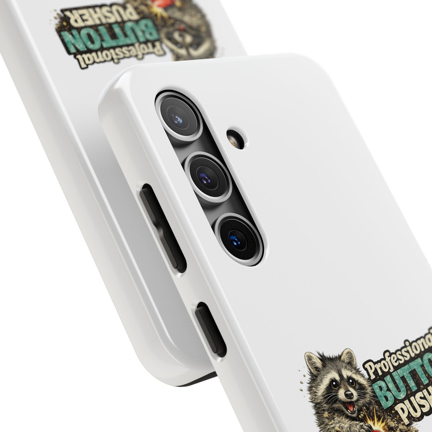 Button Pusher Raccoon Phone Case — Tough & Cute Protective Phone Cover