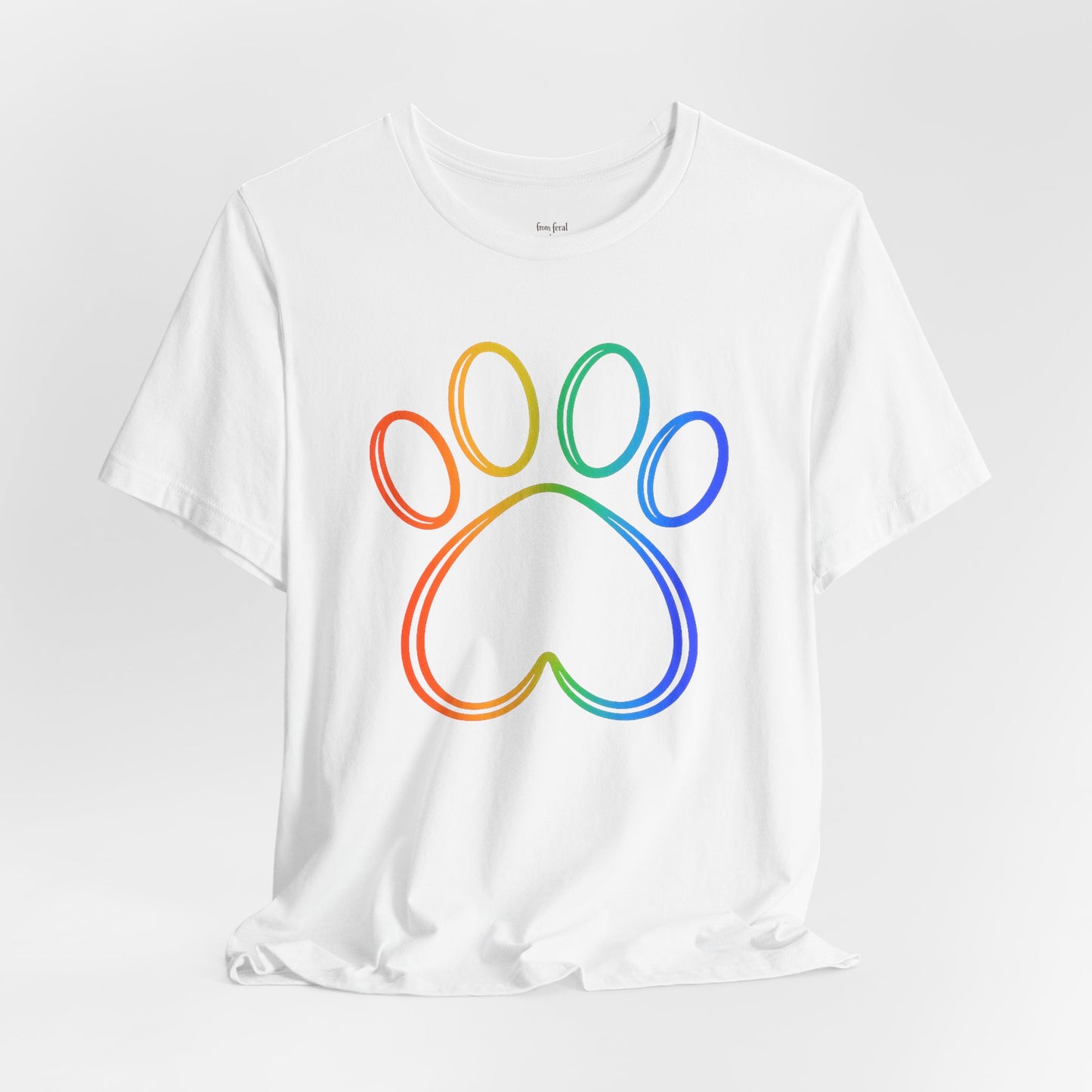 Heart/Paw Colorful Line-Work T-Shirt