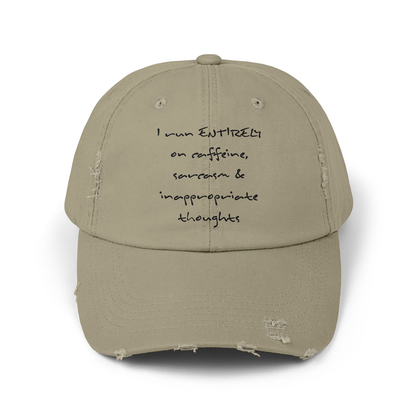 "Run On" Distressed Cap —  Funny Truth Hat