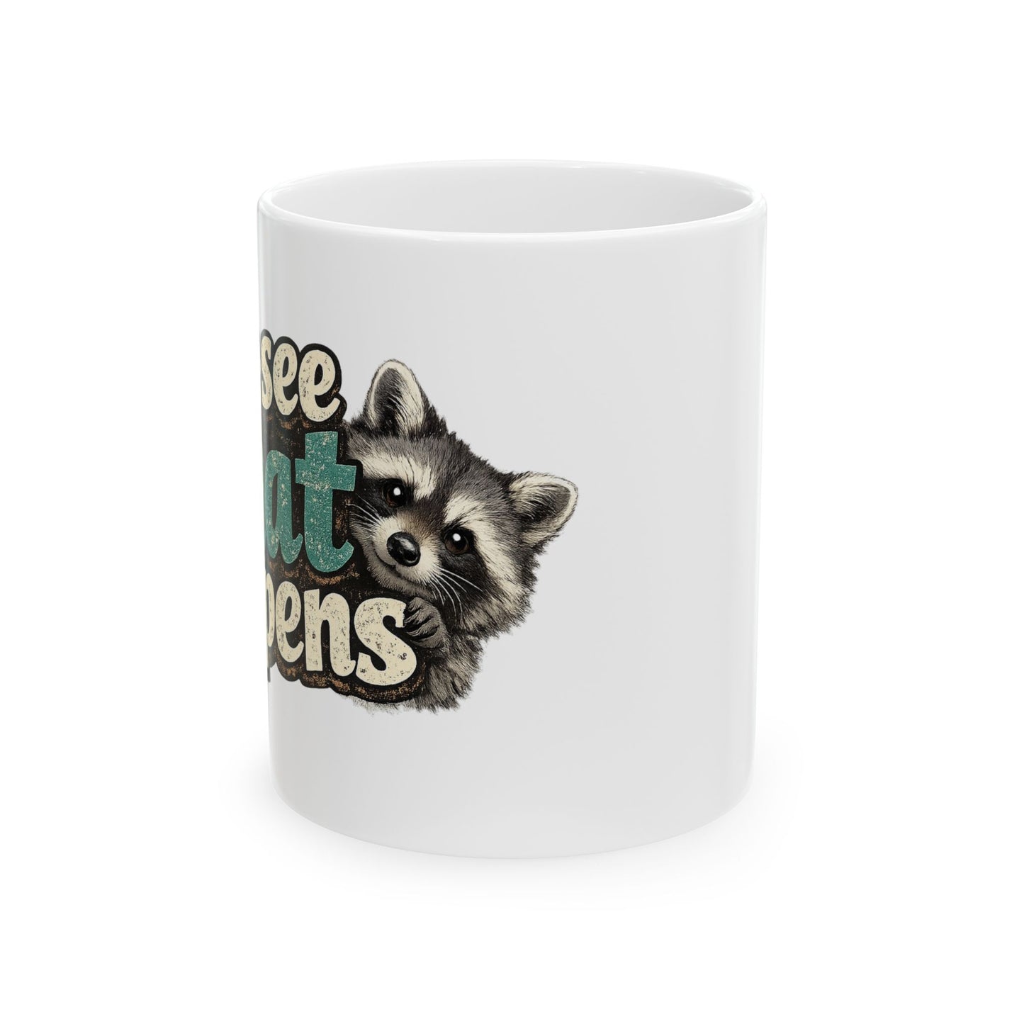Peeking Raccoon Ceramic Mug  (11oz & 15oz)