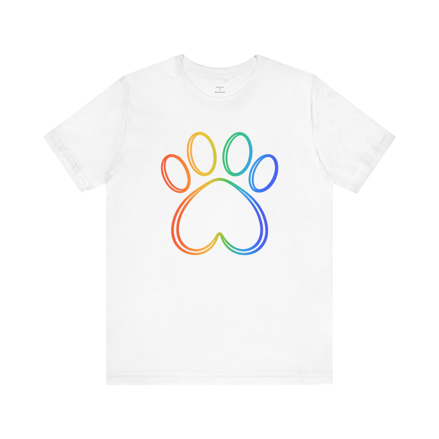 Heart/Paw Colorful Line-Work T-Shirt