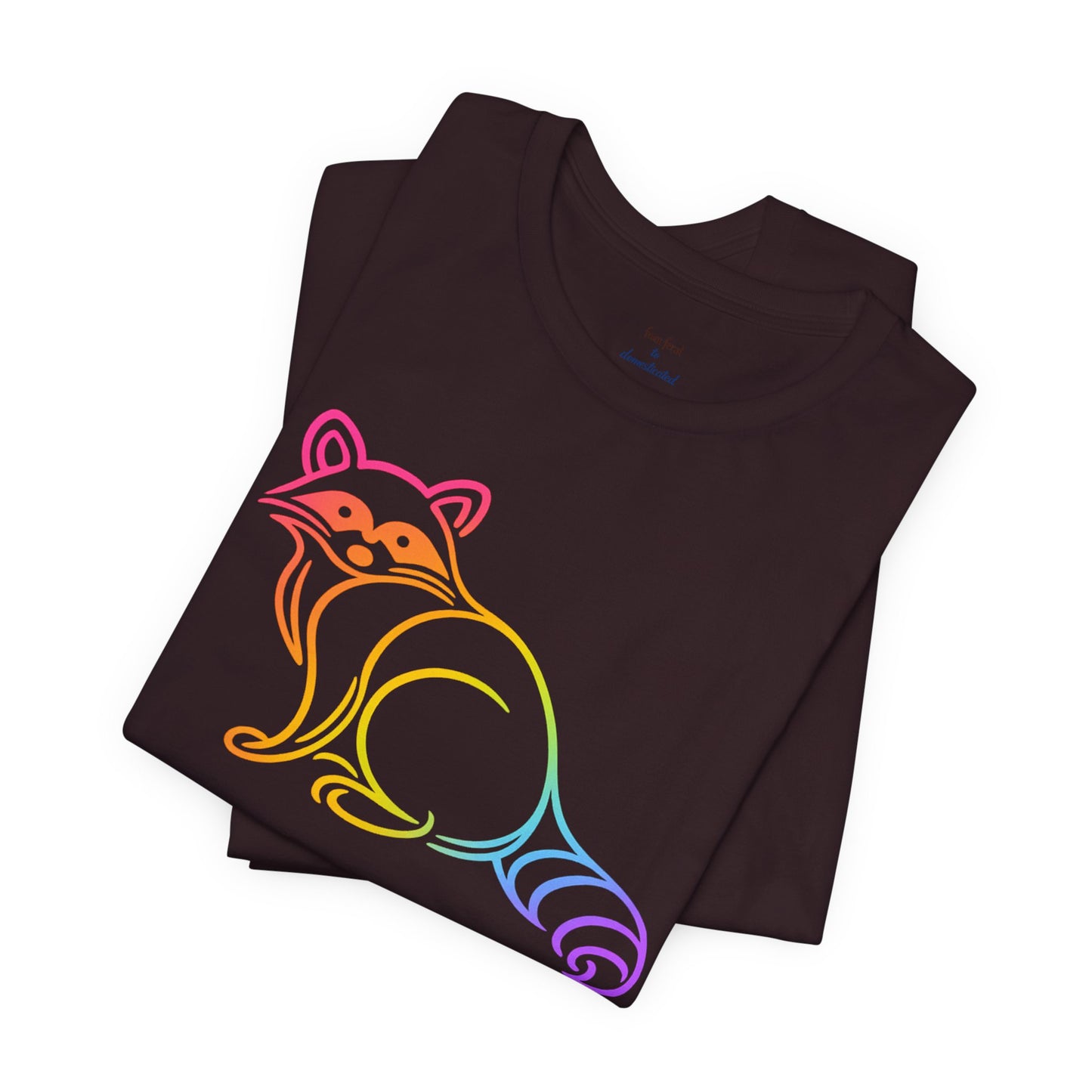 Rascal Raccoon Tee — Minimal Line Raccoon Scenic Graphic T-Shirt