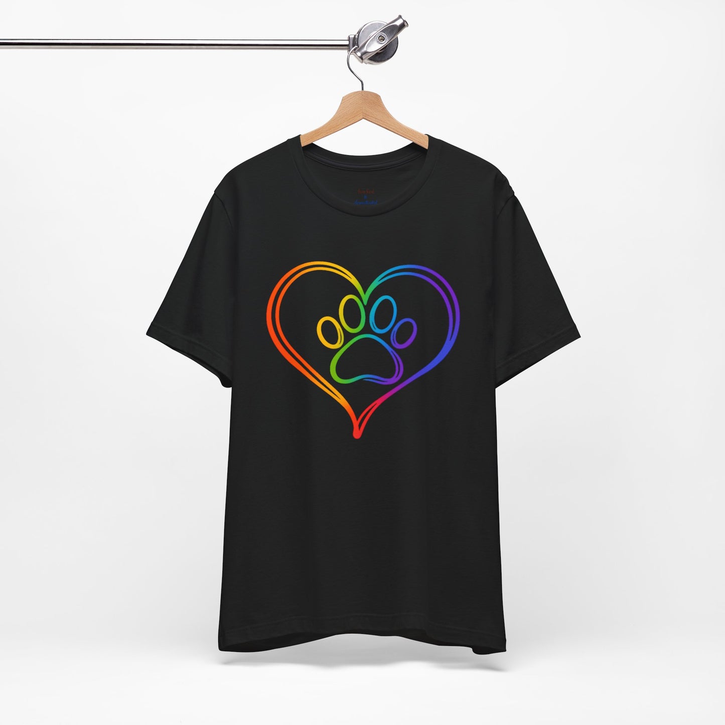 Heart/Paw Colorful Line-Work T-Shirt