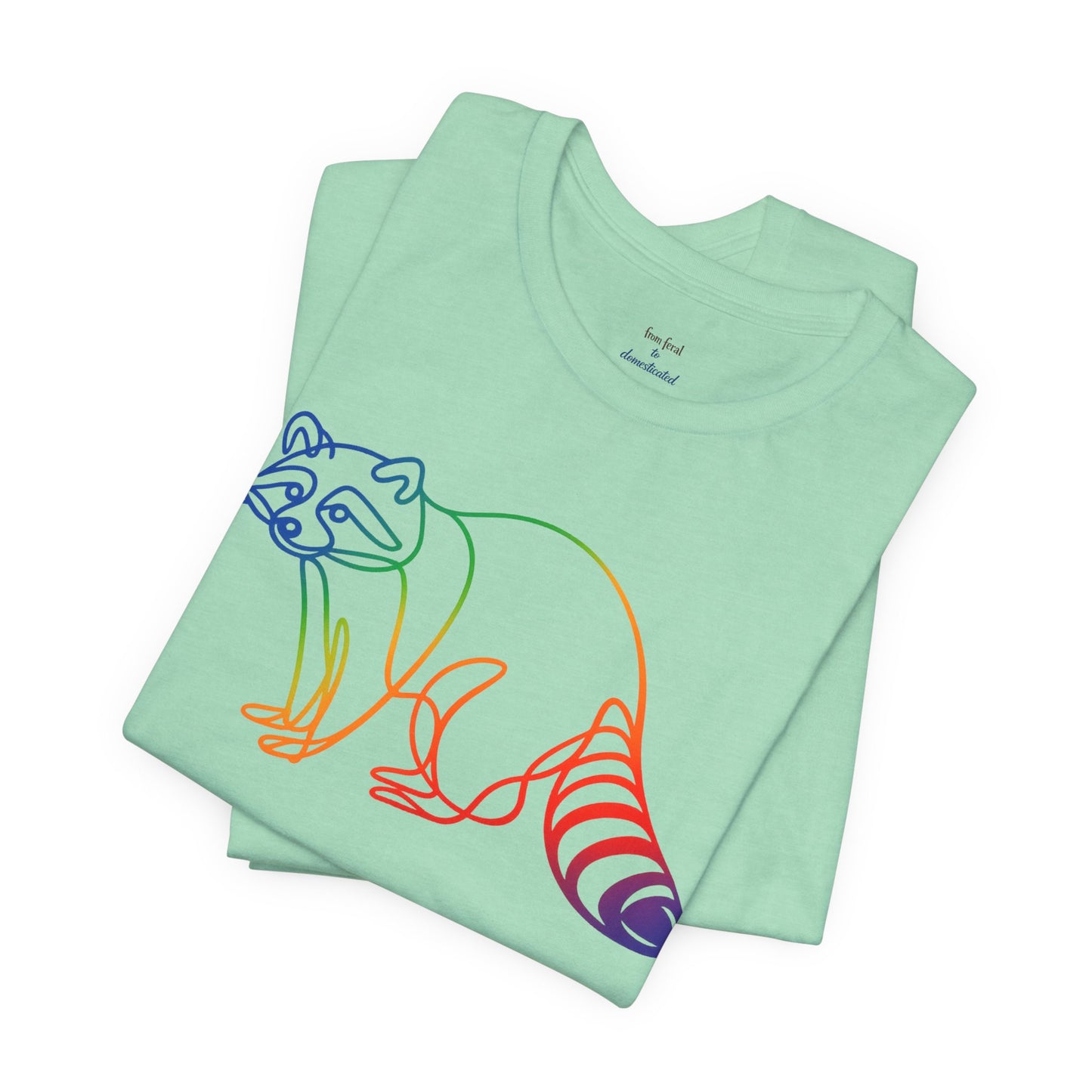 Raccoon Tee — Minimal Line Raccoon Scenic Graphic T-Shirt