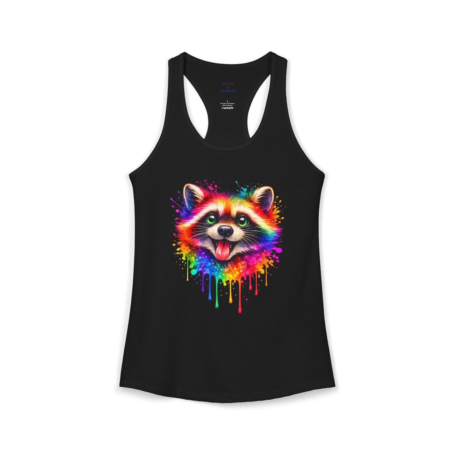 Watercolor Wildlife Raccoon Racerback Tank