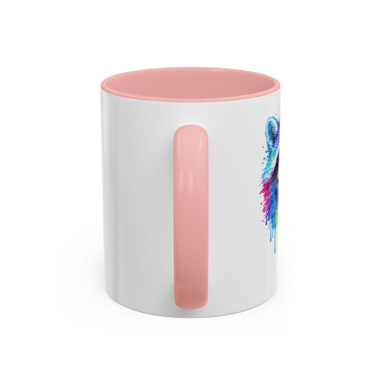 Cheerful Watercolor Raccoon Accent Coffee Mug