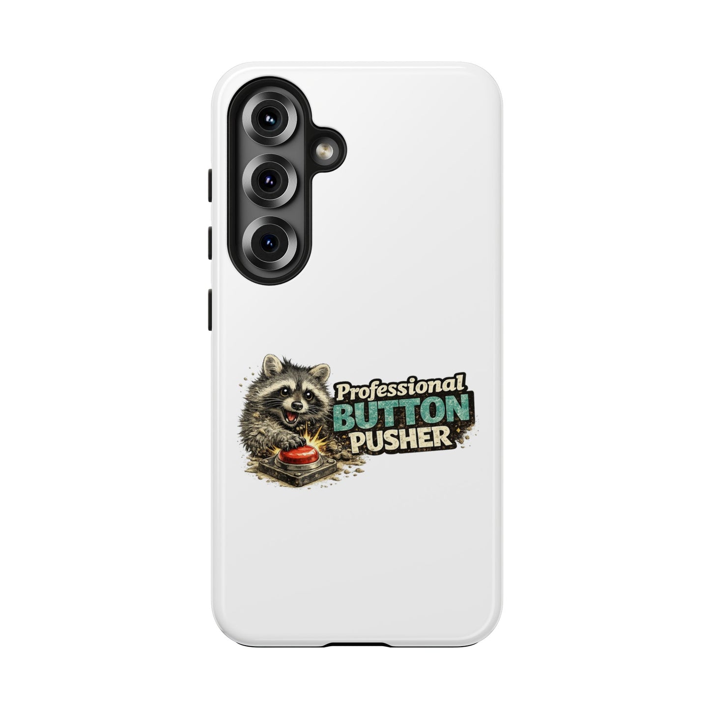 Button Pusher Raccoon Phone Case — Tough & Cute Protective Phone Cover