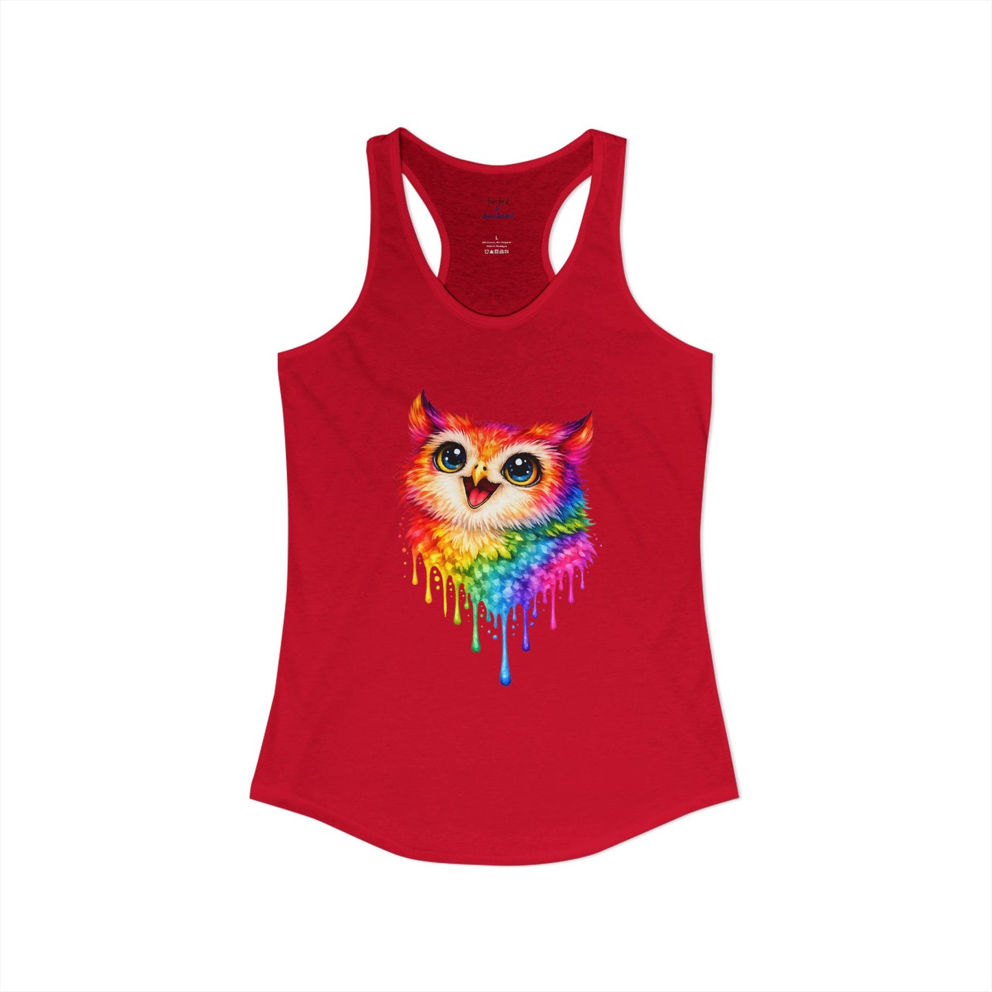 Watercolor Wildlife Owl Racerback Tank