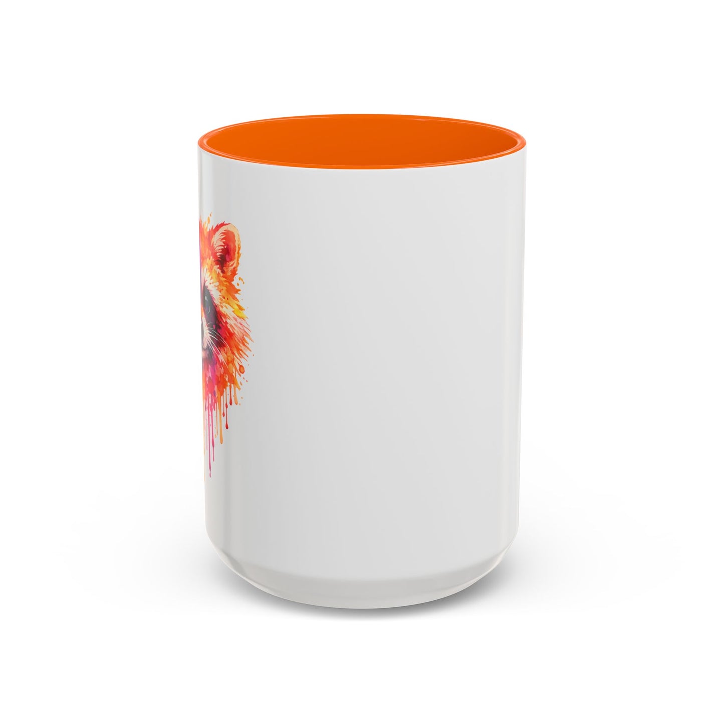 Cheerful Watercolor Raccoon Accent Coffee Mug