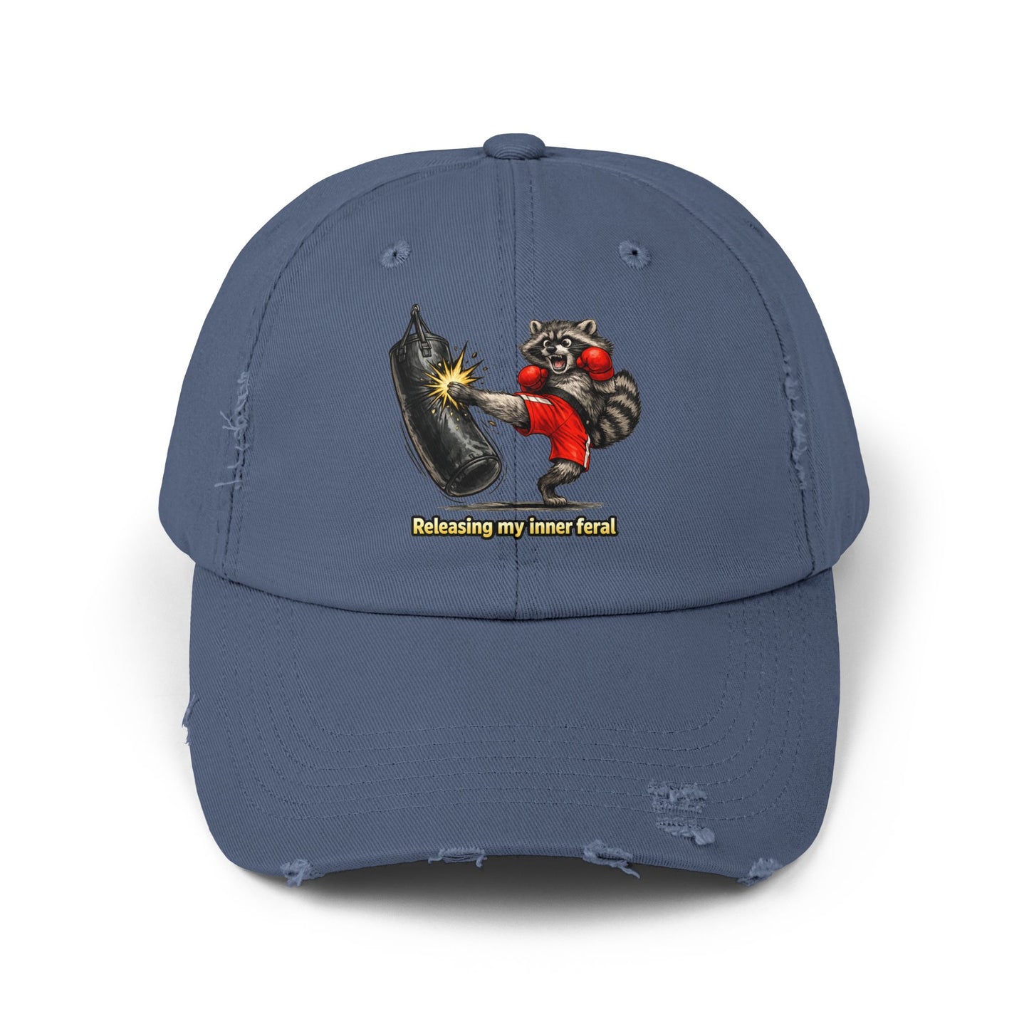 Inner Feral Distressed Cap — Raccoon Mom/Dad Funny Dad Hat