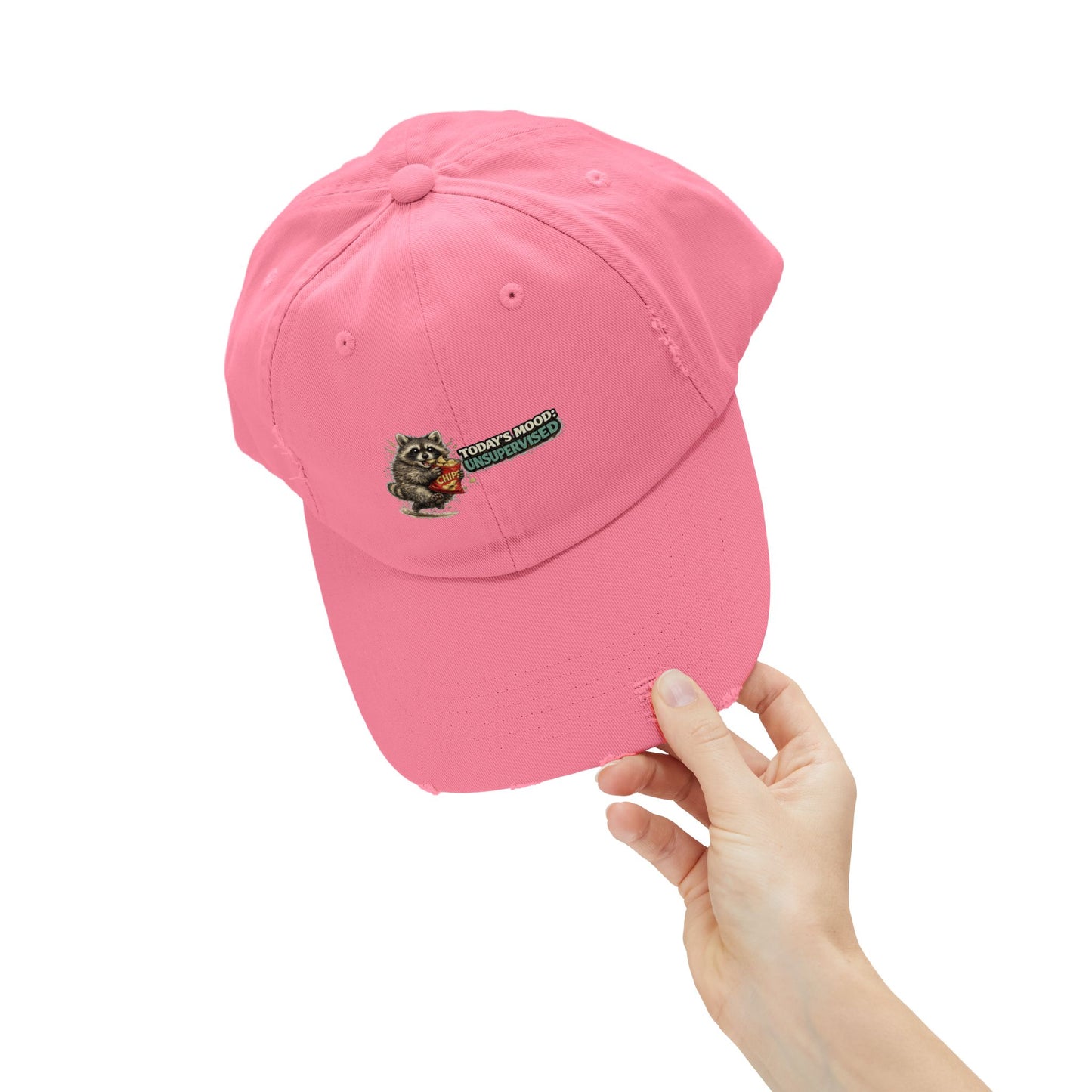 Today's Mood Distressed Cap — Raccoon Mom/Dad Funny Dad Hat