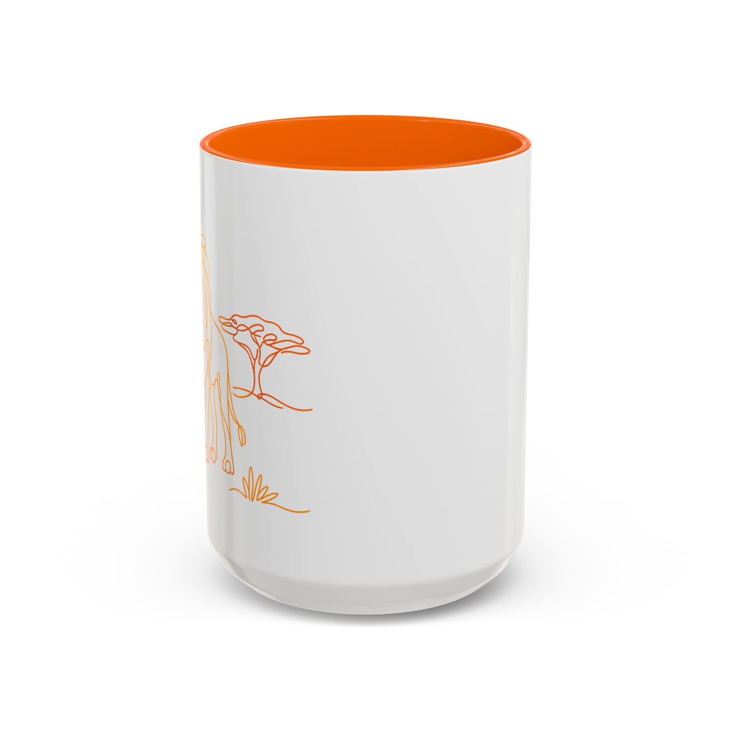 Safari Sunrise Coffee Mug — Minimal Line Lion Design (11/15oz)