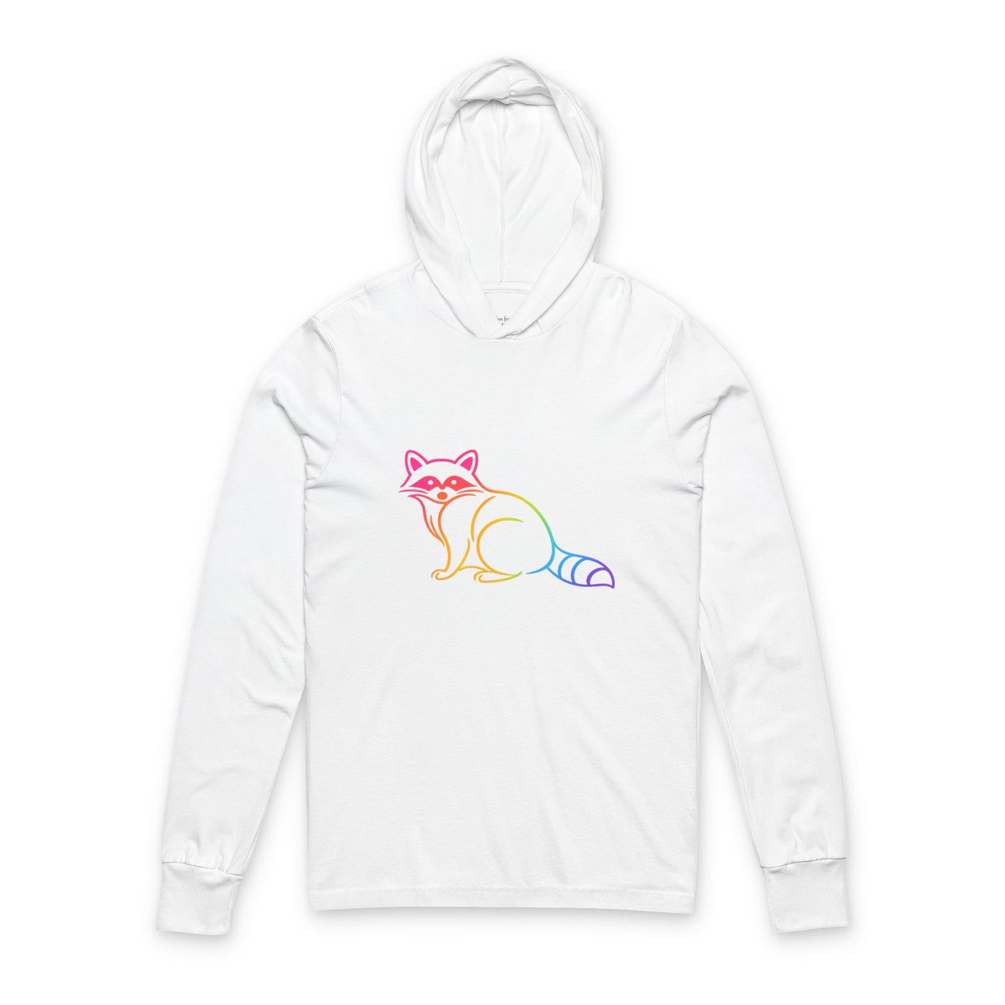 Continuous Line Art | Raccoon Hooded Long Sleeve Tee