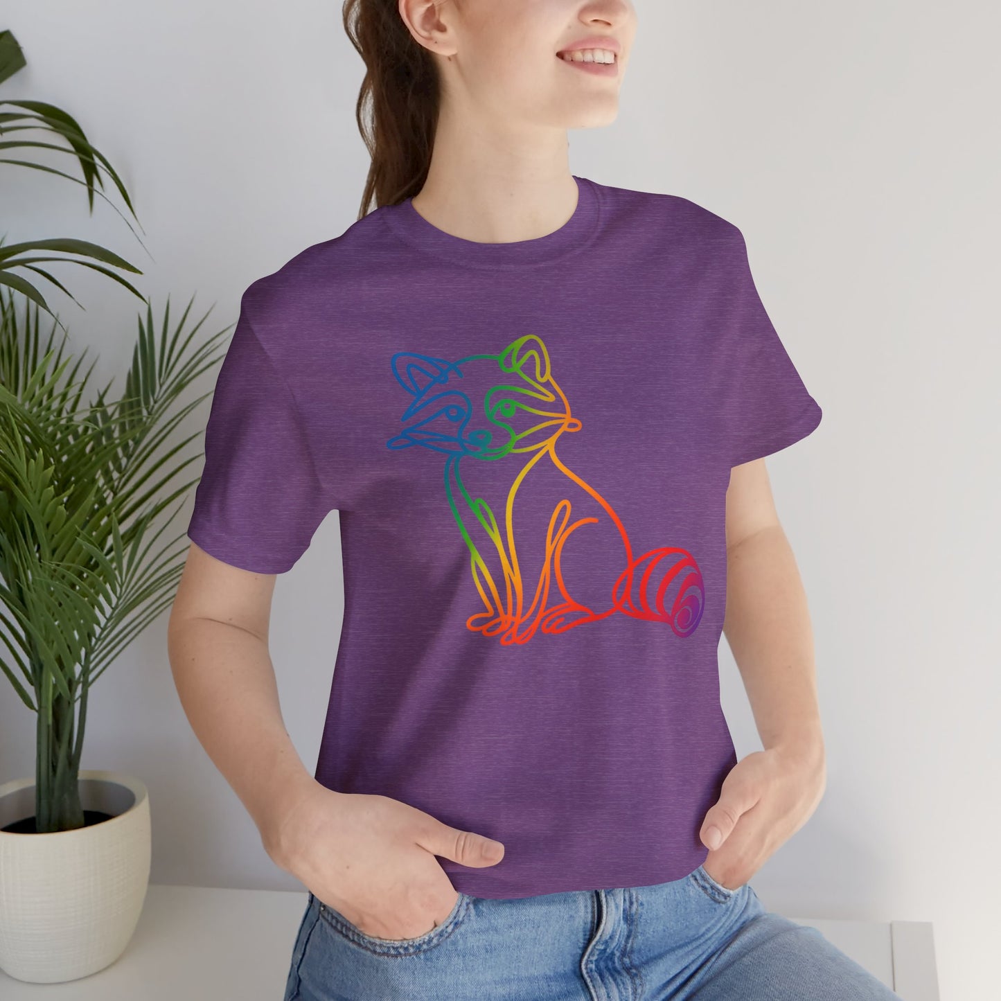 Raccoon Tee — Minimal Line Raccoon Scenic Graphic T-Shirt