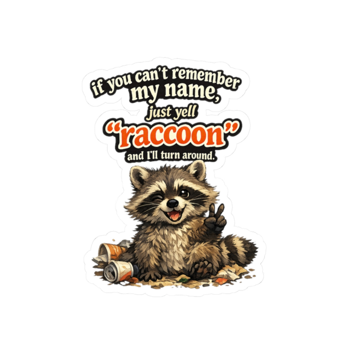 Yell Raccoon Stickers