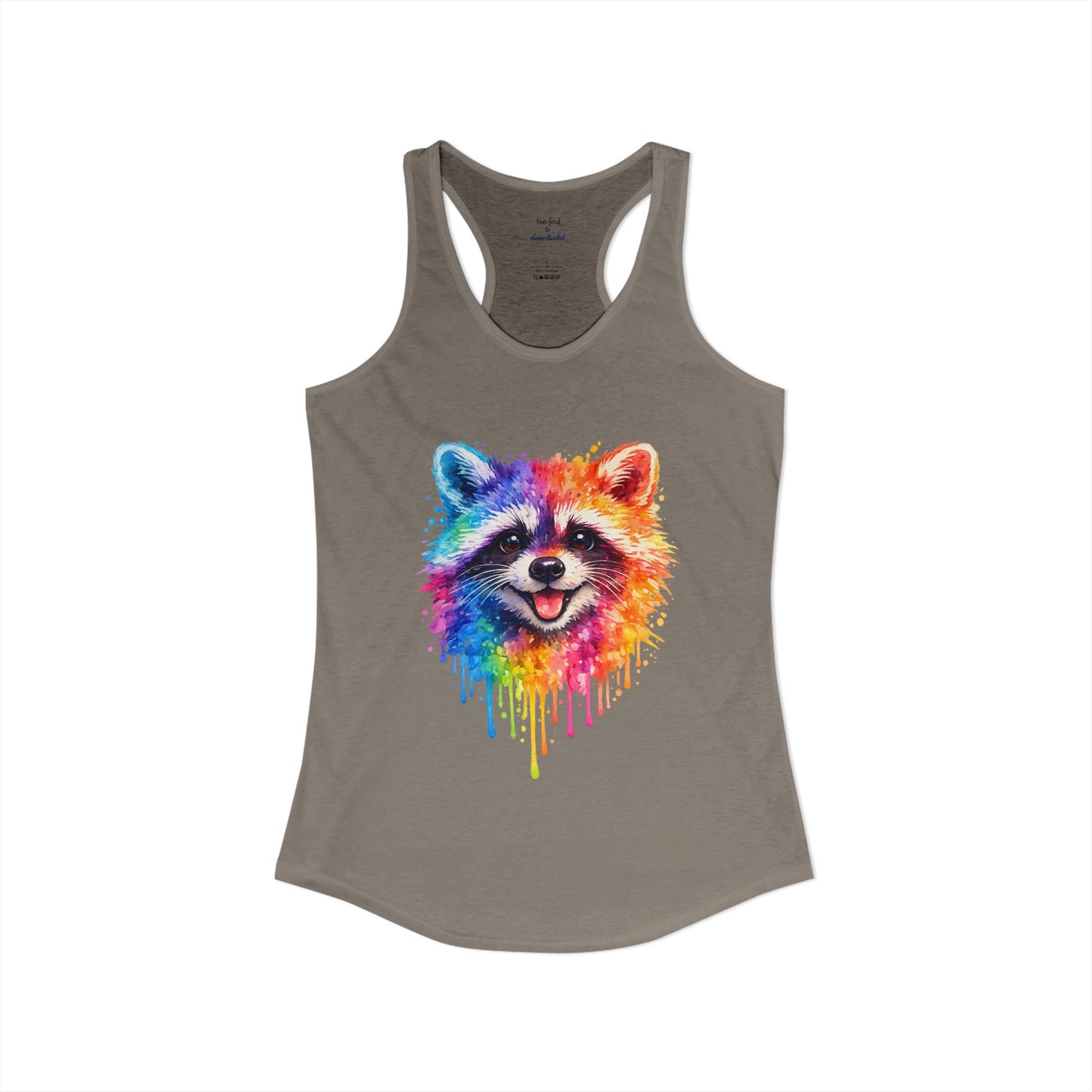 Watercolor Wildlife Raccoon Racerback Tank