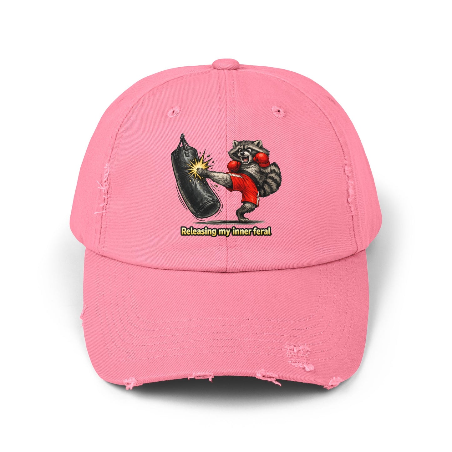 Inner Feral Distressed Cap — Raccoon Mom/Dad Funny Dad Hat