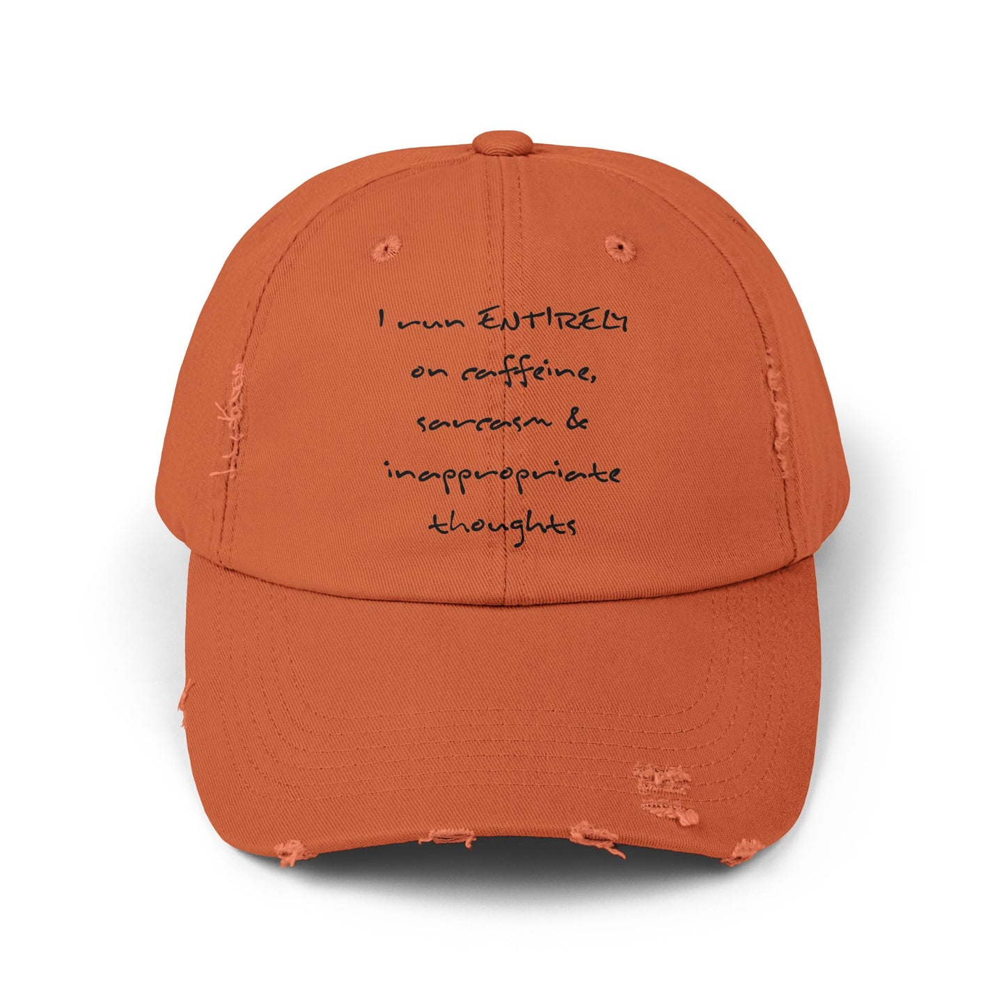 "Run On" Distressed Cap —  Funny Truth Hat