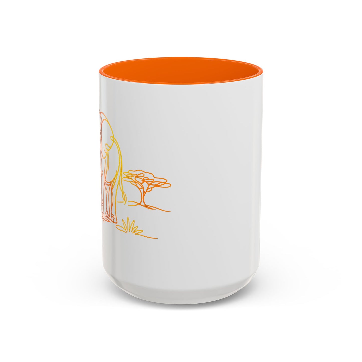 Safari Sunrise Coffee Mug — Minimal Line Elephant Design (11/15oz)