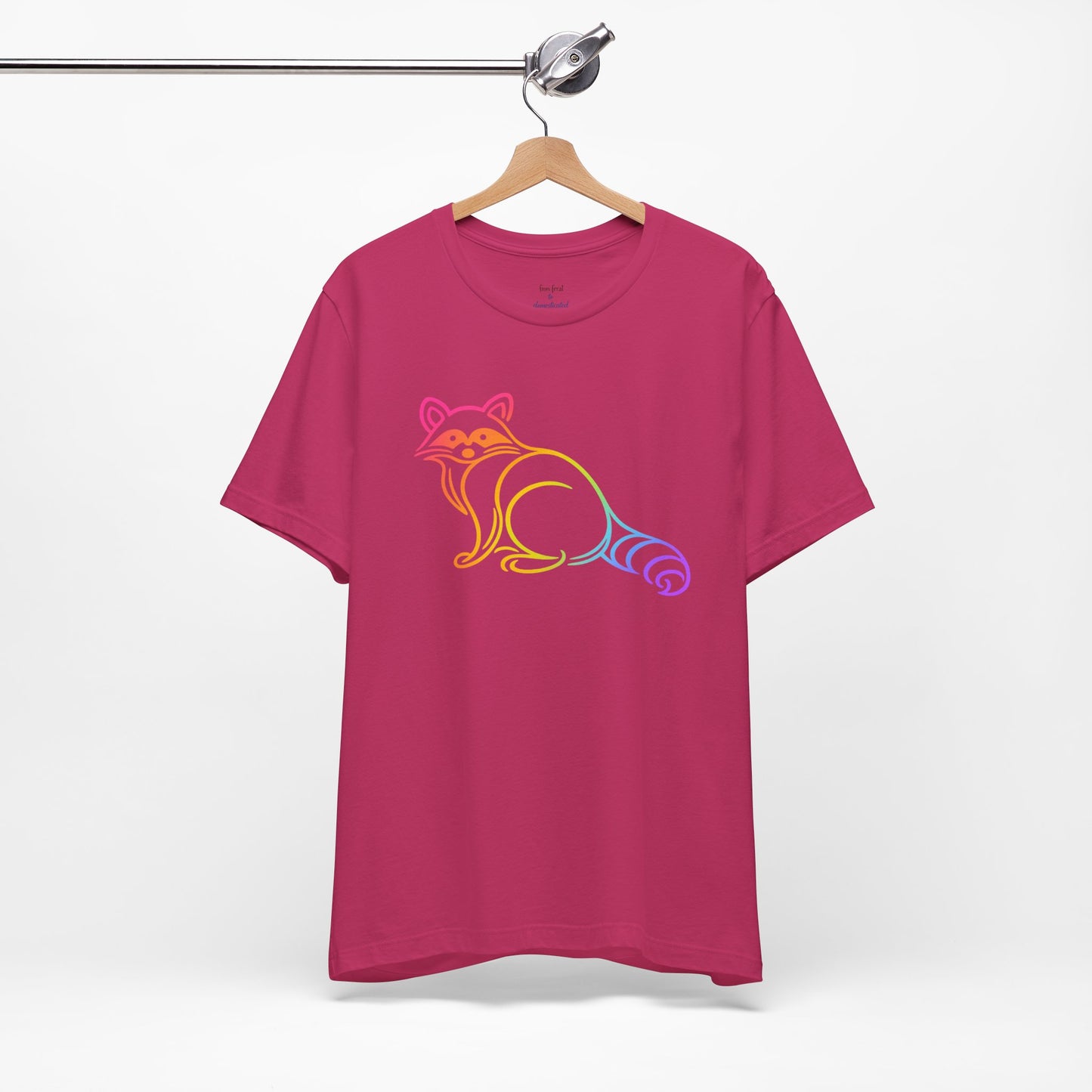 Rascal Raccoon Tee — Minimal Line Raccoon Scenic Graphic T-Shirt
