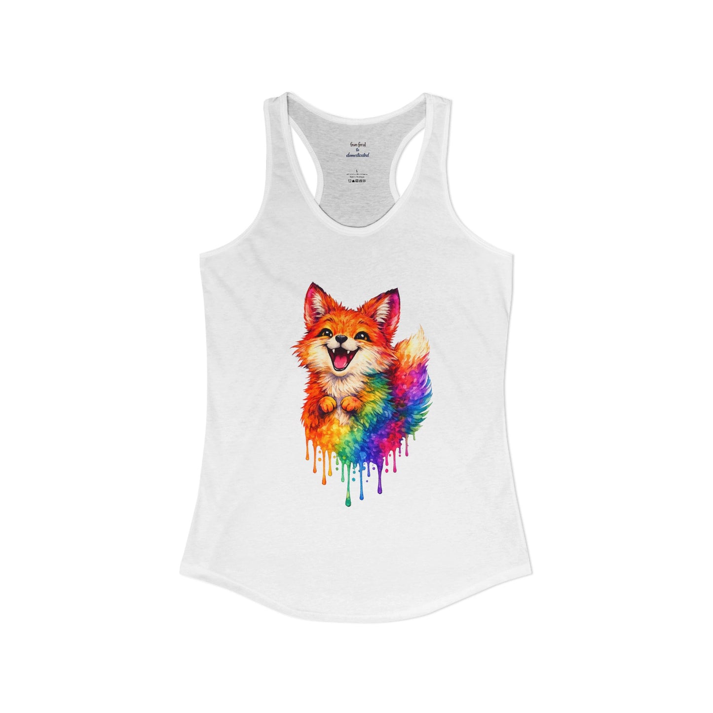Watercolor Wildlife Fox Racerback Tank