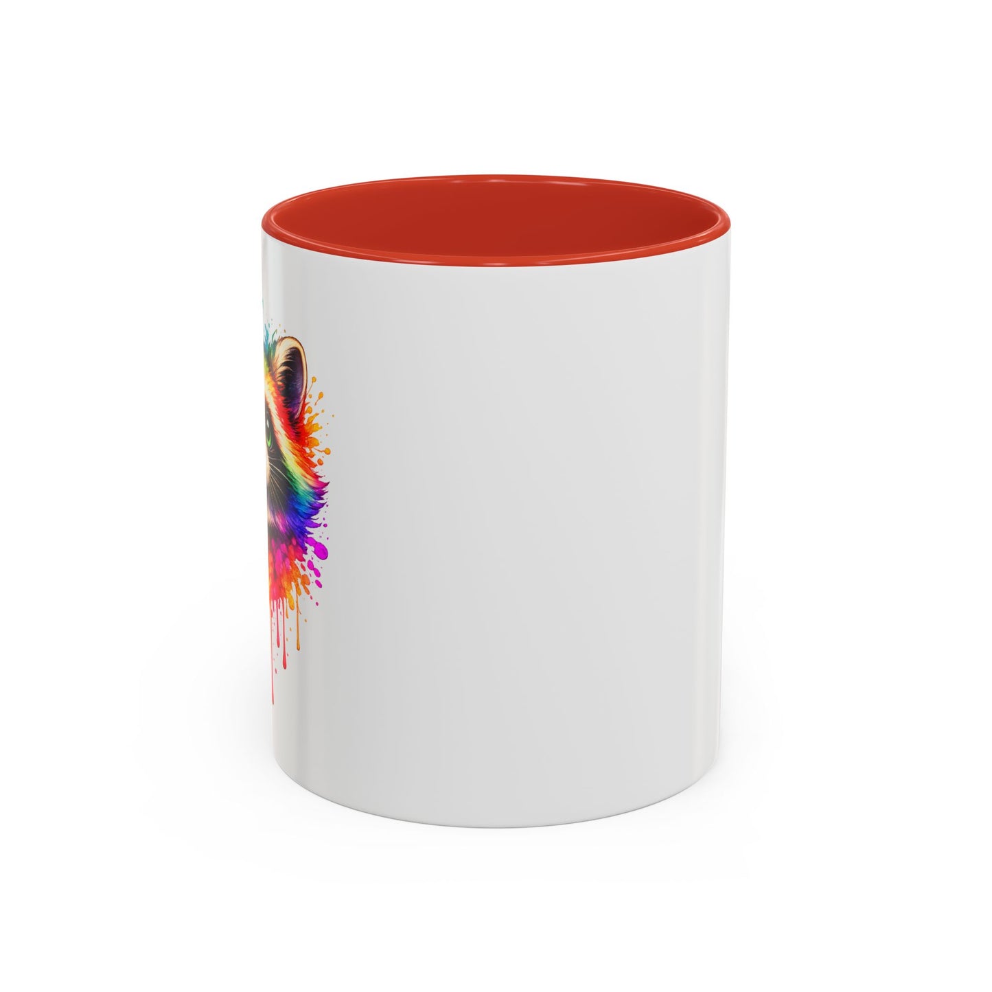 Cheerful Watercolor Raccoon Accent Coffee Mug