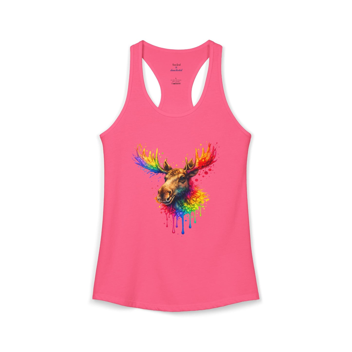 Watercolor Wildlife Moose Racerback Tank