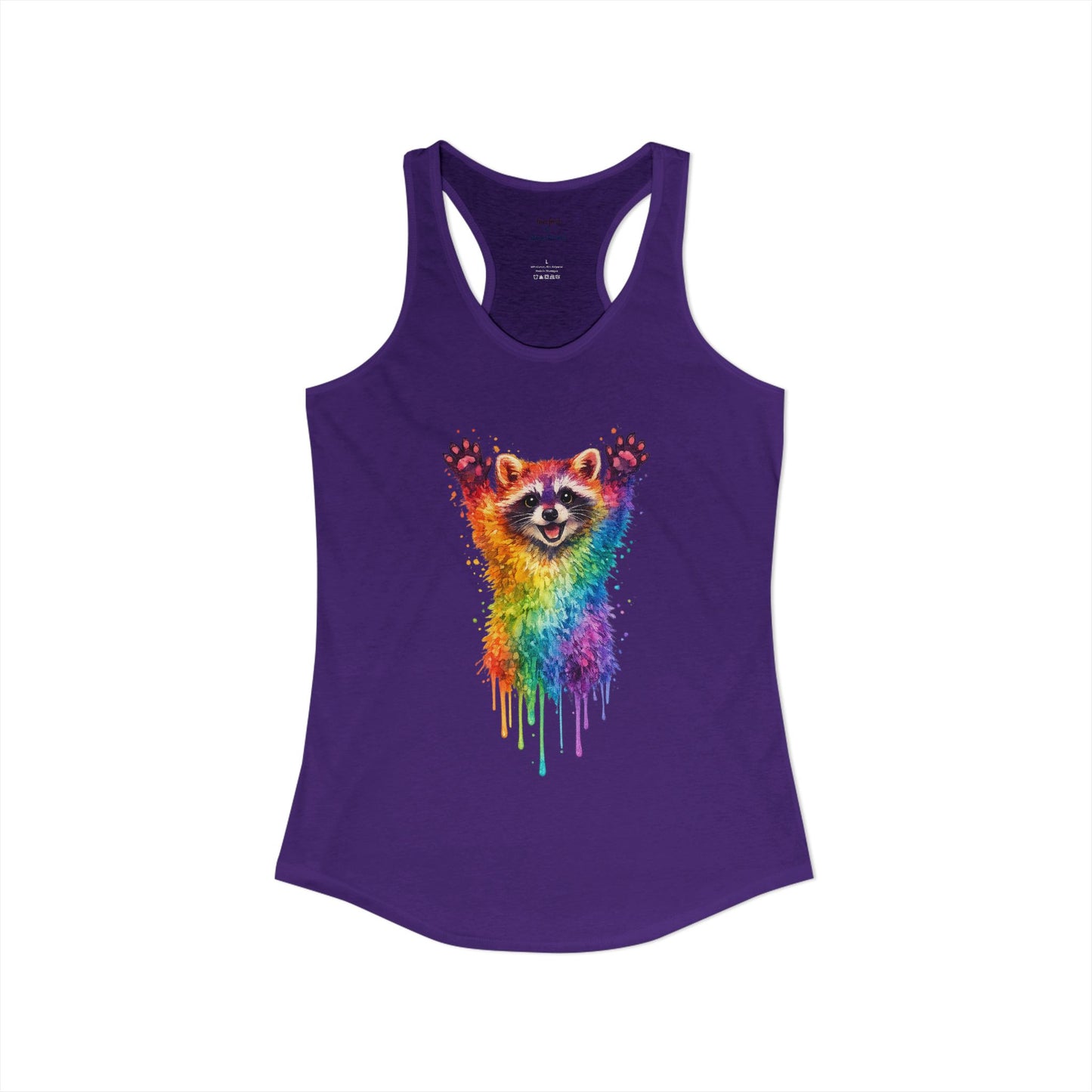 Watercolor Wildlife Raccoon Racerback Tank