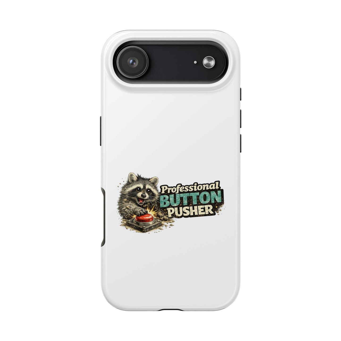 Button Pusher Raccoon Phone Case — Tough & Cute Protective Phone Cover