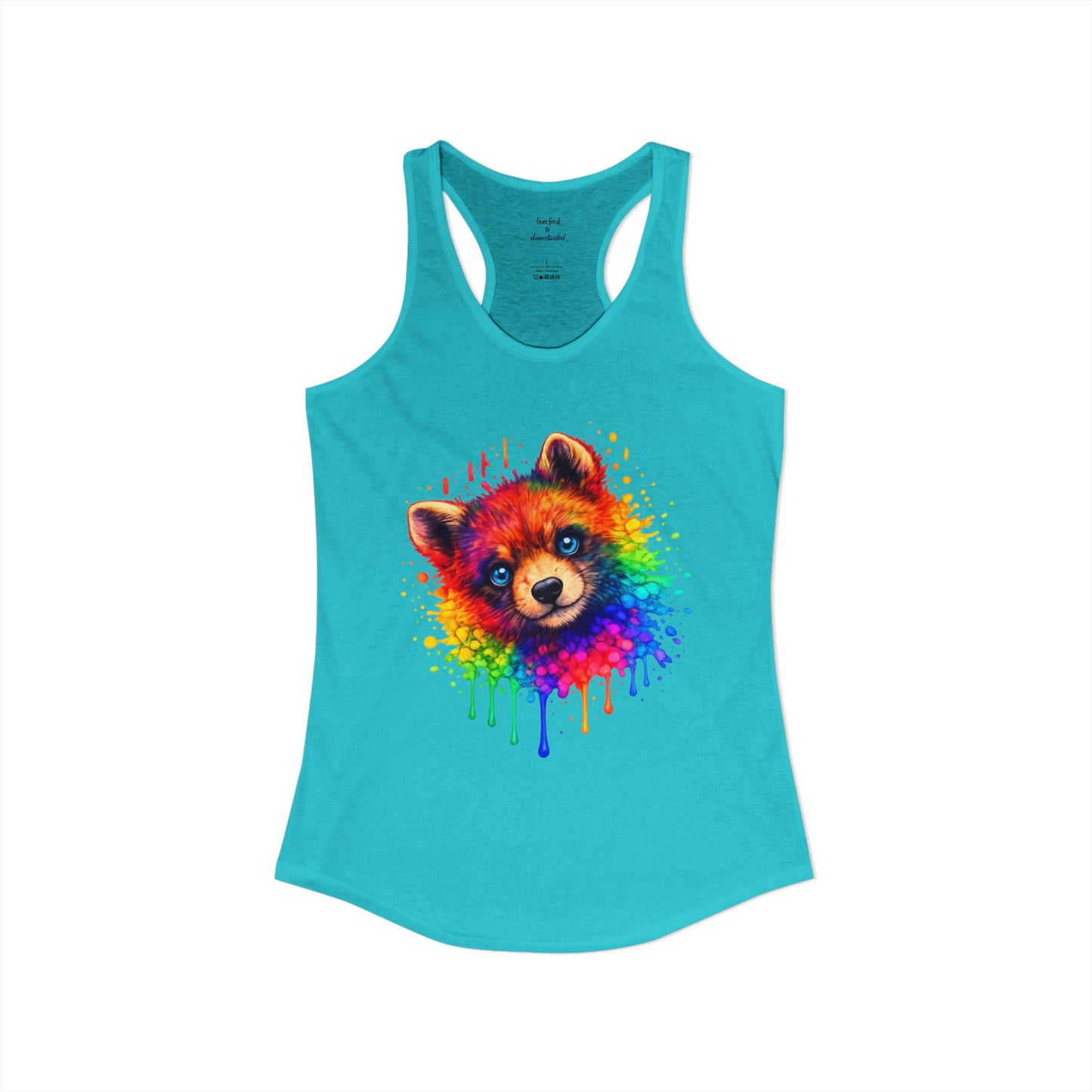 Watercolor Wildlife Bear Cub Racerback Tank