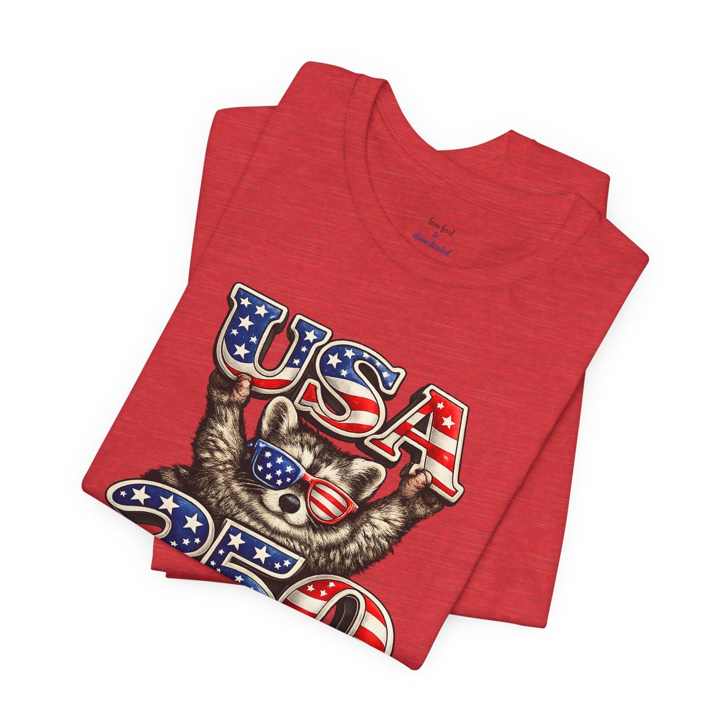 Patriot Raccoon 250th Anniversary T-Shirt — 4th of July Fireworks Flag Tee