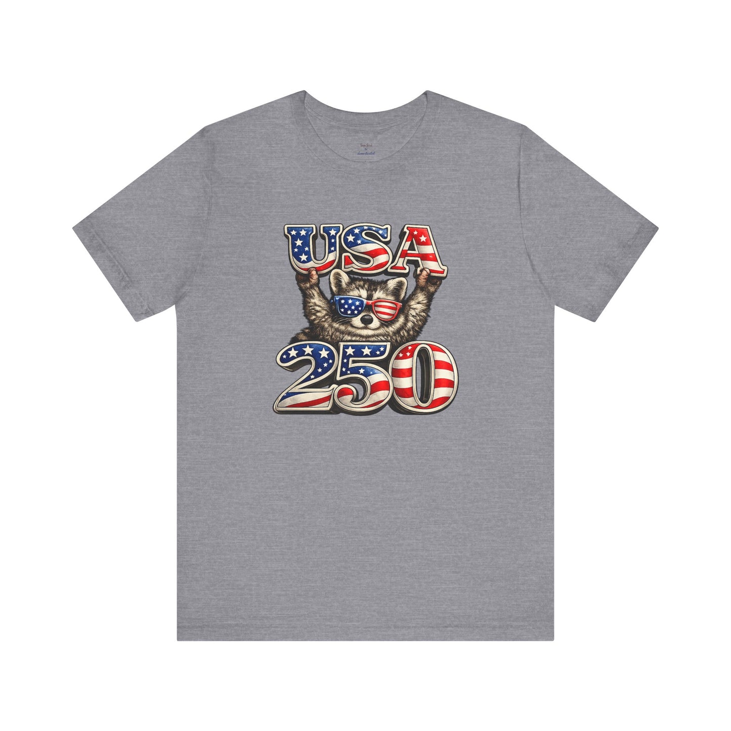 Patriot Raccoon 250th Anniversary T-Shirt — 4th of July Fireworks Flag Tee